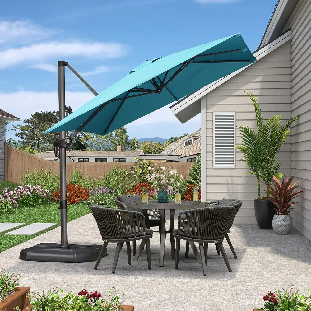 

8 Feet Patio Umbrella Outdoor Cantilever Square Umbrella Aluminum Offset Umbrella