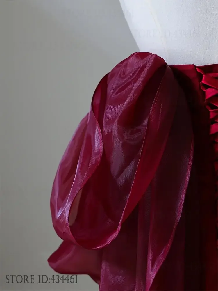 부르고뉴 Mesn 빅 보우 신부 웨딩 드레스 패션 여성 드레스 우아한 섹시한 오프 어깨 슬림 이브닝 파티 드레스 Vestidos