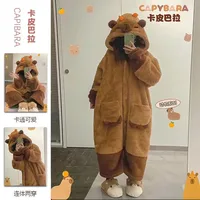 Adult Capybara Robes Onesies Pajamas Cartoon Pyjama Animal Kigurumi Slipper Halloween Cosplay Costumes Warm Sleepwear Jumpsuit - Image 4