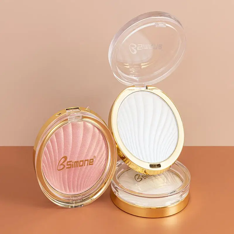 بودرة بيسيمون لتفتيح الوجه، بودرة مضغوطة بلون برونزي، مكياج مقاوم للماء وعالي اللمعان، بودرة لؤلؤية لتفتيح البشرة