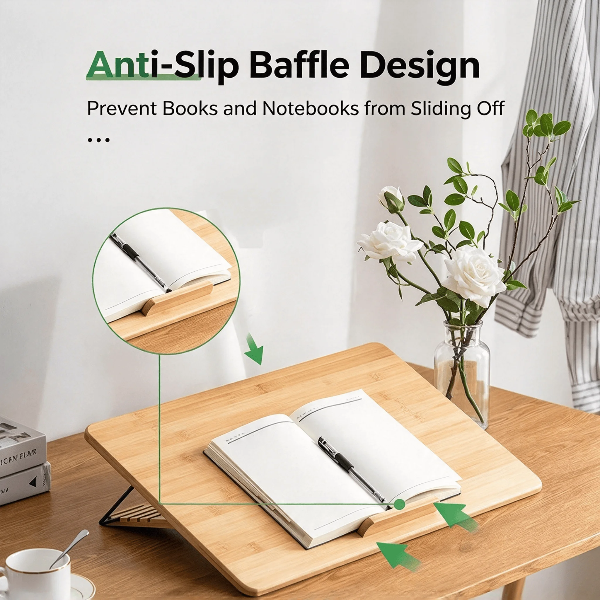 Adjustable Reading Board Portable Tilted Desktop Book Stand for Textbooks Music Scores & Office Documents - Slope Board