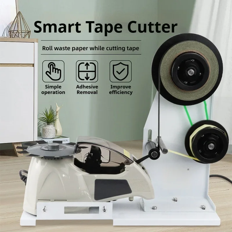 Automatic Tape Dispenser Acetate Tape Cutting Machine Dual Roll Holder Electric Adhesive Tape Cutter for Factory Electronic