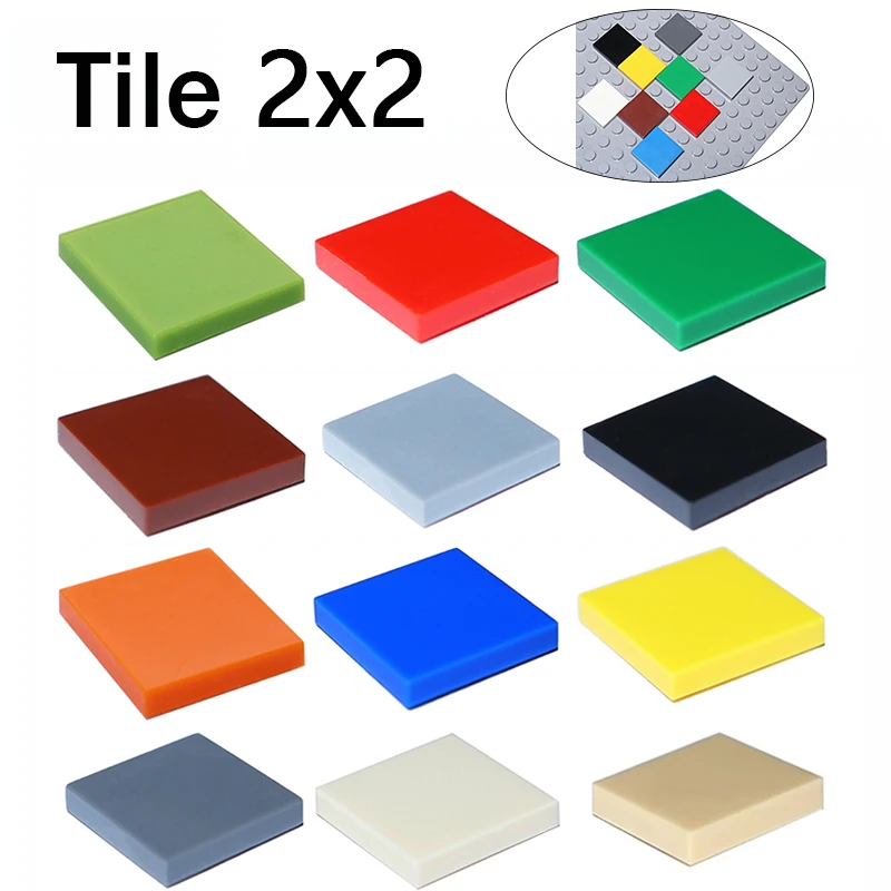

2x2 MOC Assemble Particles 50/200PCS 3068 Size Bulk Bricks Flat Tile Smooth Building Blocks DIY Educational Creative Toys