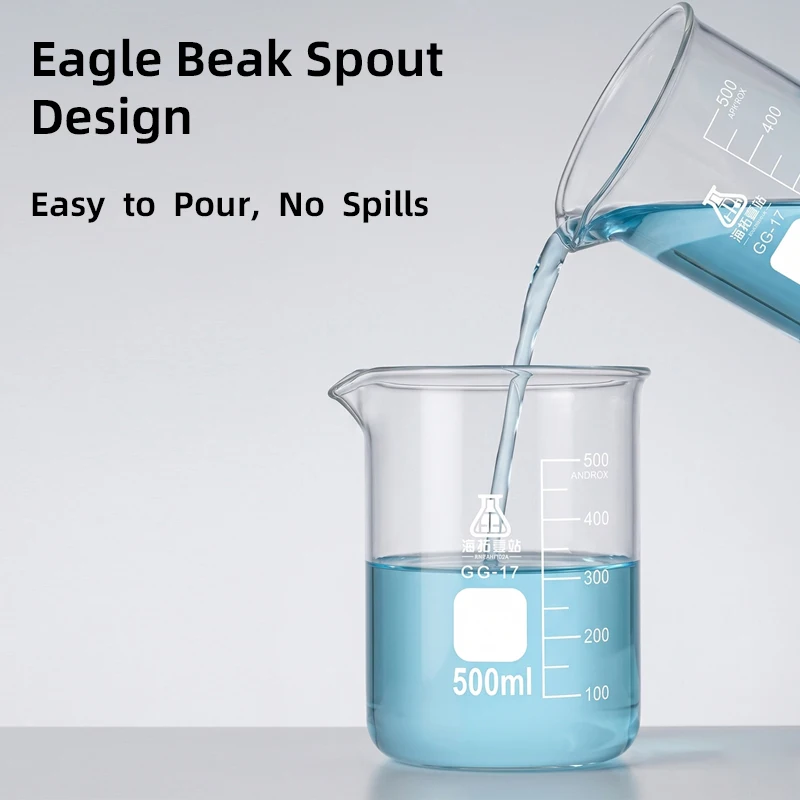 1pcs Lab Borosilicate GLass beaker all sizes chemical experiment Laboratory Equipment All sizes250 500 1000 2000 3000 5000mL