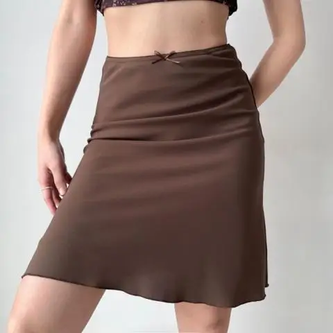 White High Waist A-Line  Skirt Women's Spring Summer 2025 Versatile Slimming Wrap Body High-End Feeling Casual Style