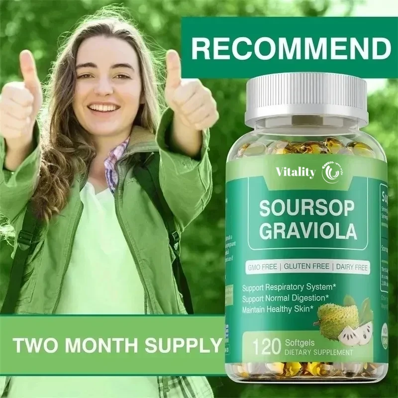 Cápsulas de graviola Soursop: apoyo y regeneración celular, inmunológico, relax, hígado y sueño