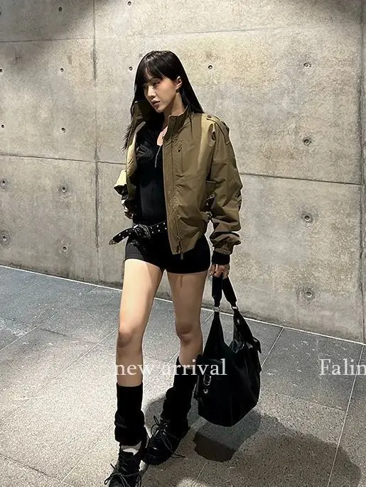 Spring Autumn 2027 New American Women's Retro Short Coat Women's Fried Street Trend Outwear Design Feels Foreign Overcoat
