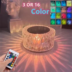 3/16 Colors LED Crystal Table Lamp Bird Nest Light Touch Romantic Projection Atmosphere Light USB LED Night Light for Bedroom