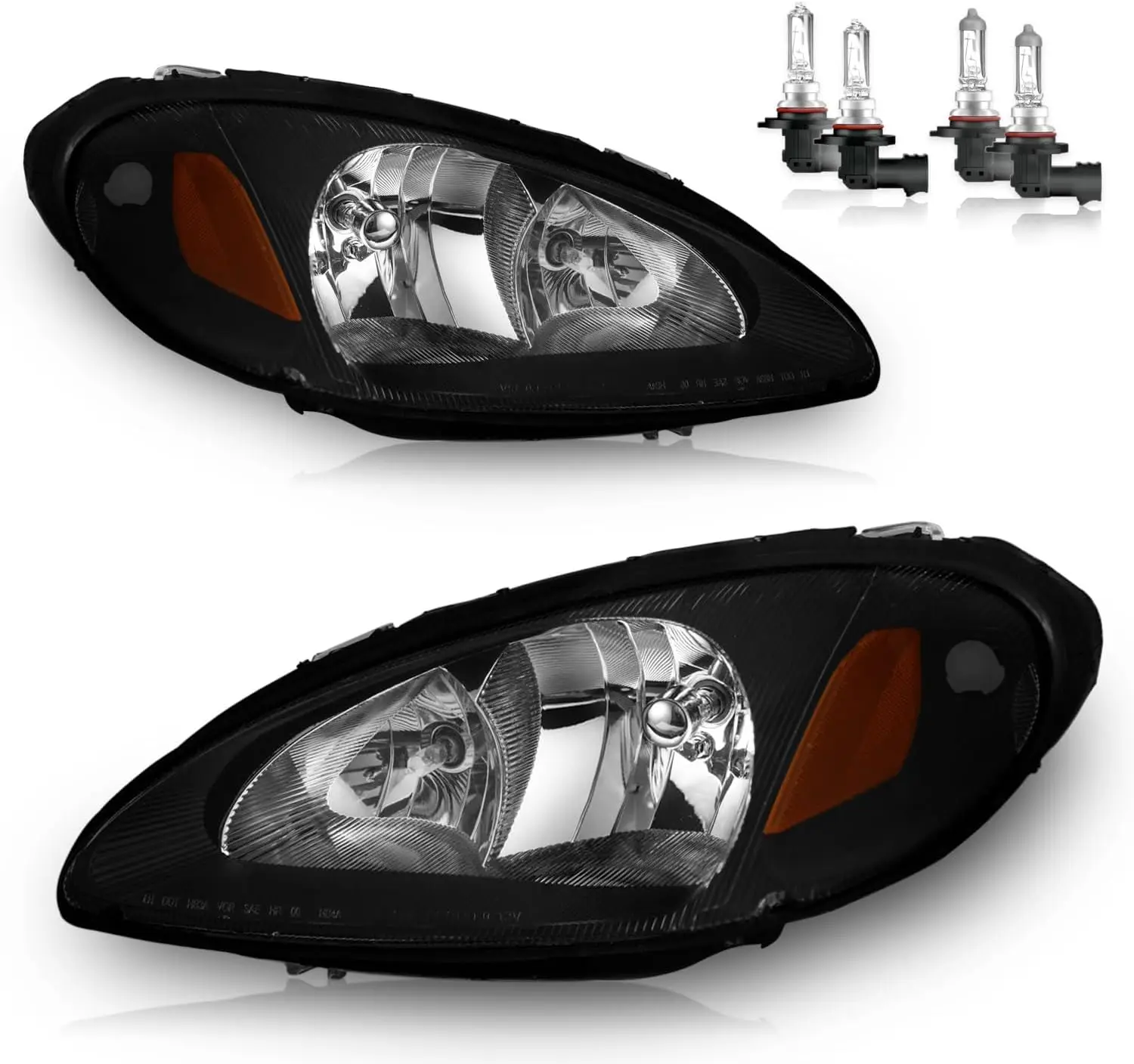 Headlights with Bulbs for 2001-2005 PT Cruiser All Trims (Bulbs Included)