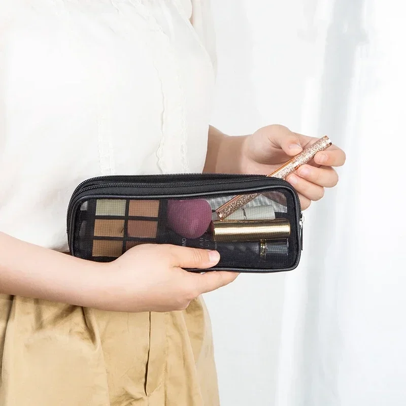 1pcs Women's makeup bag Cosmetic Bag for Women Clear Zipper Makeup Bag Travel Female Makeup Brush Holder Organizer Toiletry Bag