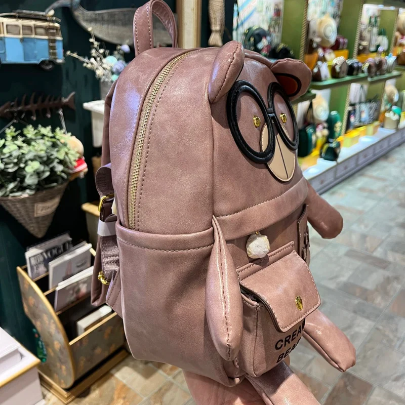 CREAM BEAR Fashion Backpack Bags for Ladies Cartoon Cute School Bag Mochila Trend 2024 Knapsack Laptop Bag for Women Designer