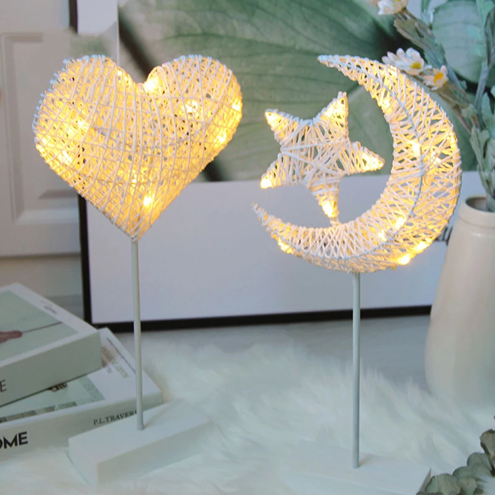 Creative Star Moon Shape LED Night Lamp Comfortable Light for Bedroom Study Decorative Bedside Table Lighting Gift Idea