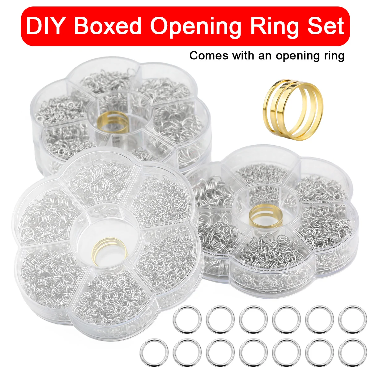 

3/4/5/6/7/8mm Stainless Steel Open Jump Rings Silver & KC Gold Alloy Split Rings for DIY Jewelry Bracelet Necklace Making