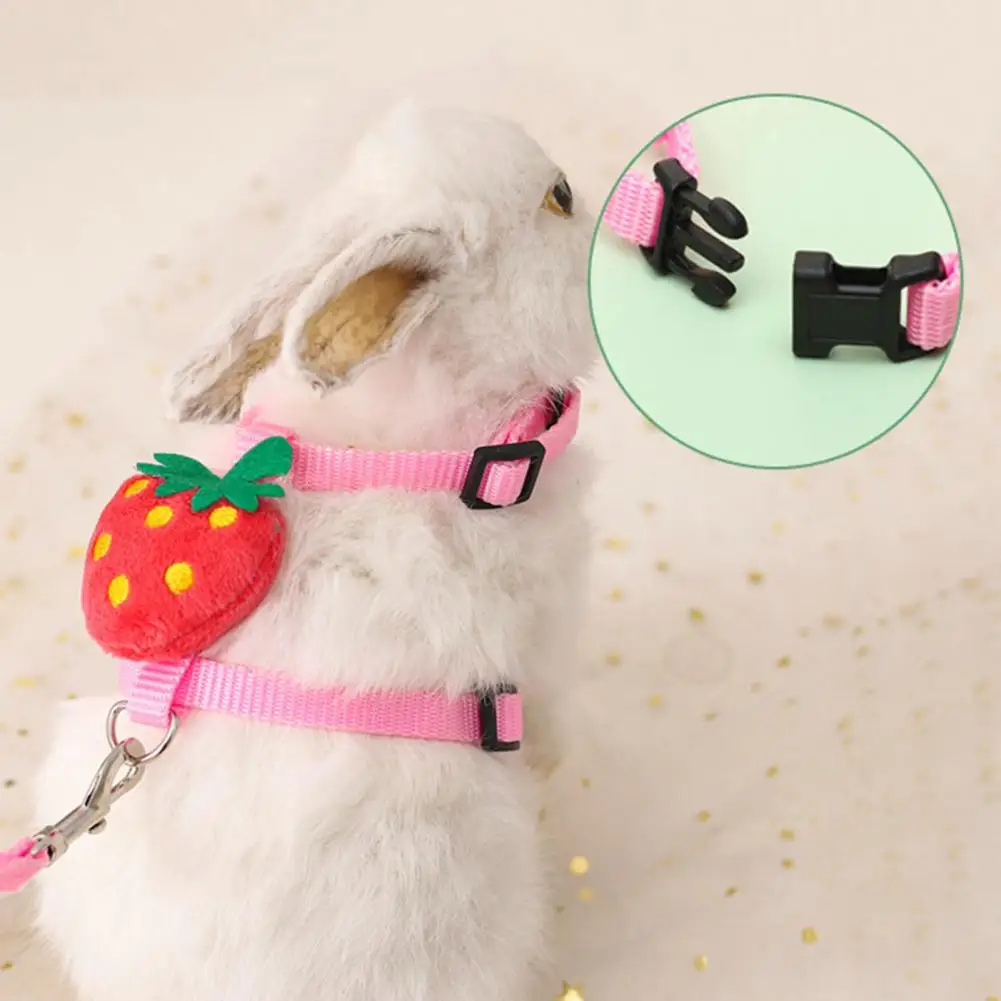 Durable Easy to Wear Safe Lightweight Chicken Doll Pet Rabbit Cat Harness Traction Leash Set Rabbit Traction Leash Towing