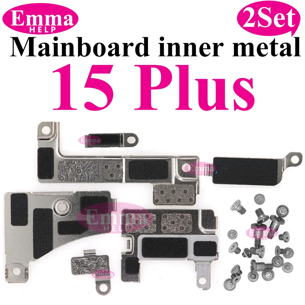 2er-Set Innenabdeckplatte aus Metall, Hauptplatte, Innenblech aus Eisen mit Schrauben für iPhone 13, 12, 15 Pro Max, 14 Plus, Halterung, Schraubenteile – Detail 4