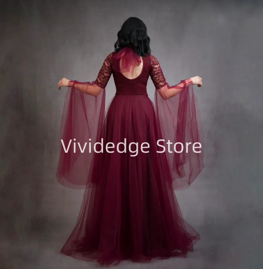 Customized  Elf Wedding Fantasy Medieval Baroque Gothic Wedding Dresses Tulle Sweetheart Burgundy vestidos de boda para fiestas