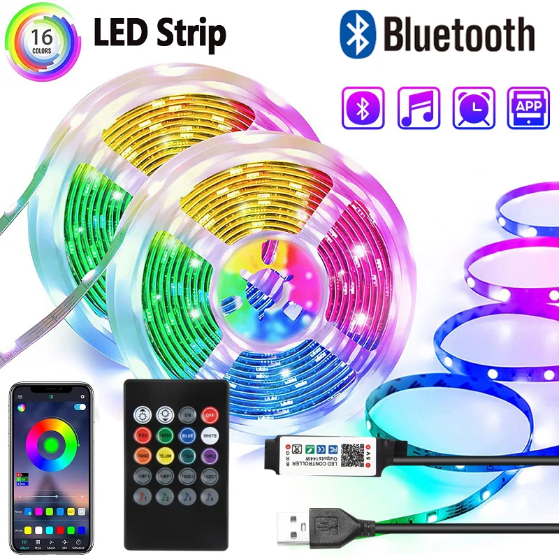 

Гибкая лампа для телевизора, спальни, Bluetooth-контроллера с 20 клавишами