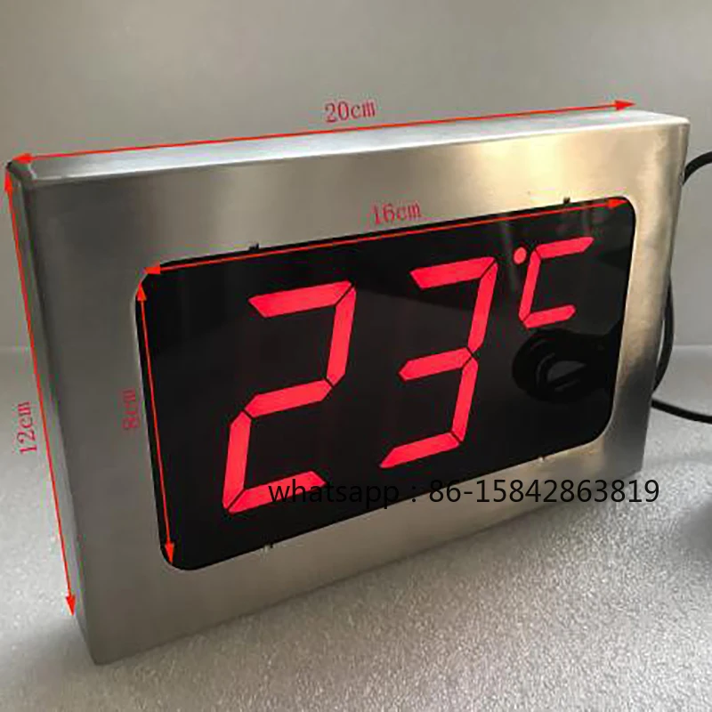 1pcs High Precision Large Digital Thermometer -304 Stainless Steel Display for Freezer, Aquarium, Swimming Pool -40℃ to 125℃