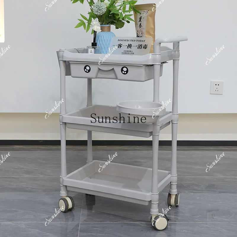 Beauty salon special trolley plastic tattoo embroidery eyelash shaping instrument rack  TF