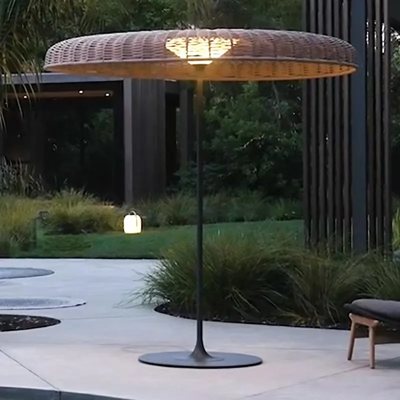 Outdoor lawn lamp villa landscape lamp courtyard solar balcony floor rattan weaving terrace layout