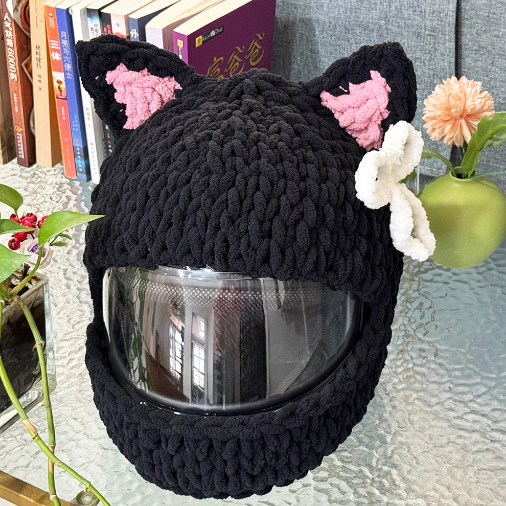New Christmas Plush Cover Motorcycle Helmet Accessories Motocross Full Face Woman Helmet Decoration Helmet Cosplay Styling