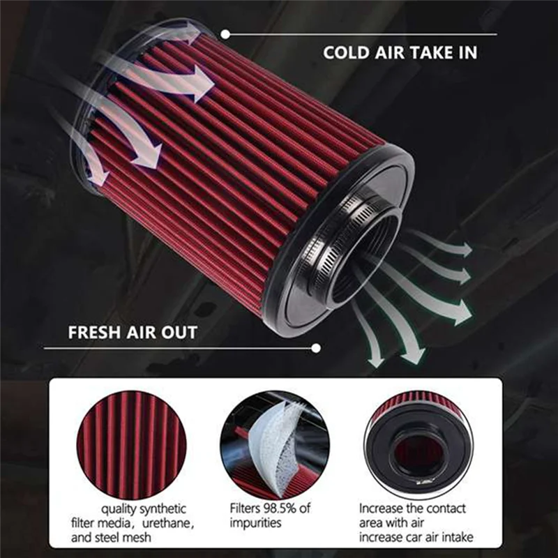 

A42M-70MM High Flow Car Air Filter E-2993 Cold Air Intake Air Filter For Ford Focus Escape MKC RS-OFI106