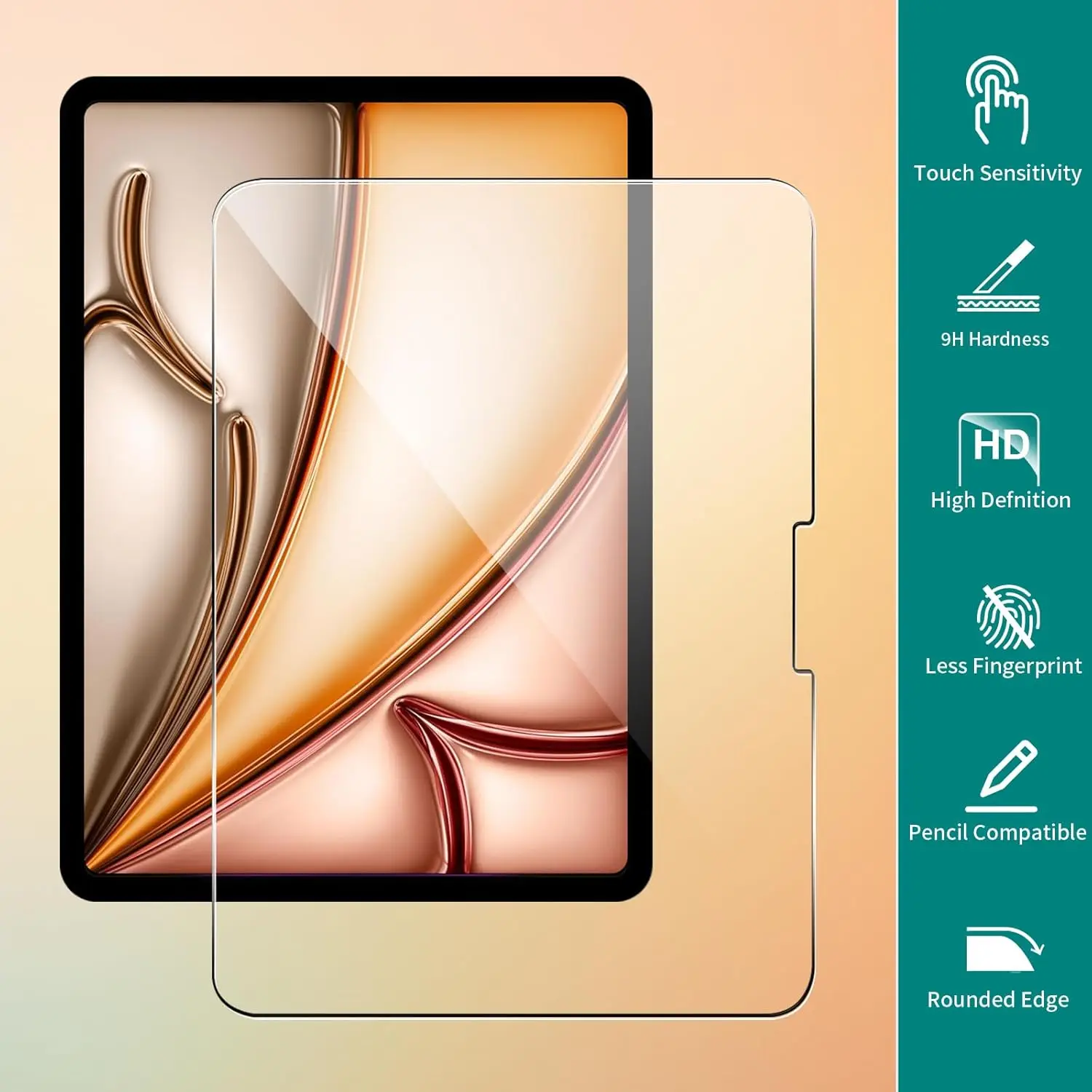 Dla iPad Air 13 2025 M3 Szkło hartowane na ekran 13-calowy tablet Anti Scratch HD Przezroczysta folia ochronna A3269 A3268 A3271 — zdjęcie produktu 3