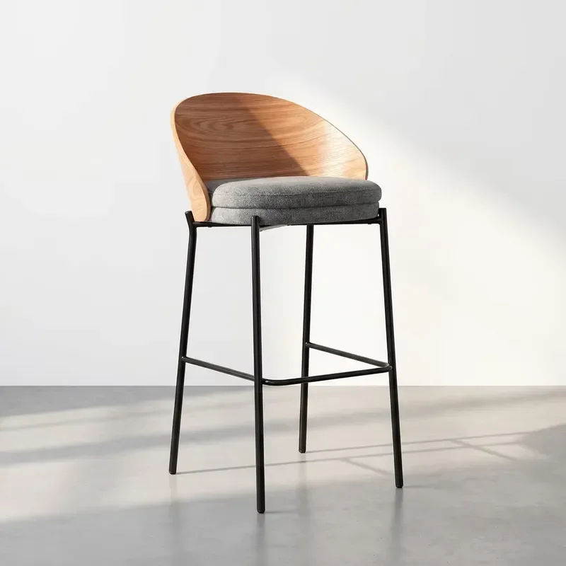 Modern Metal Bar Stool High Leg Counter Chair for Restaurant Home Kitchen Dining Furniture Industrial Style Seat Industrial
