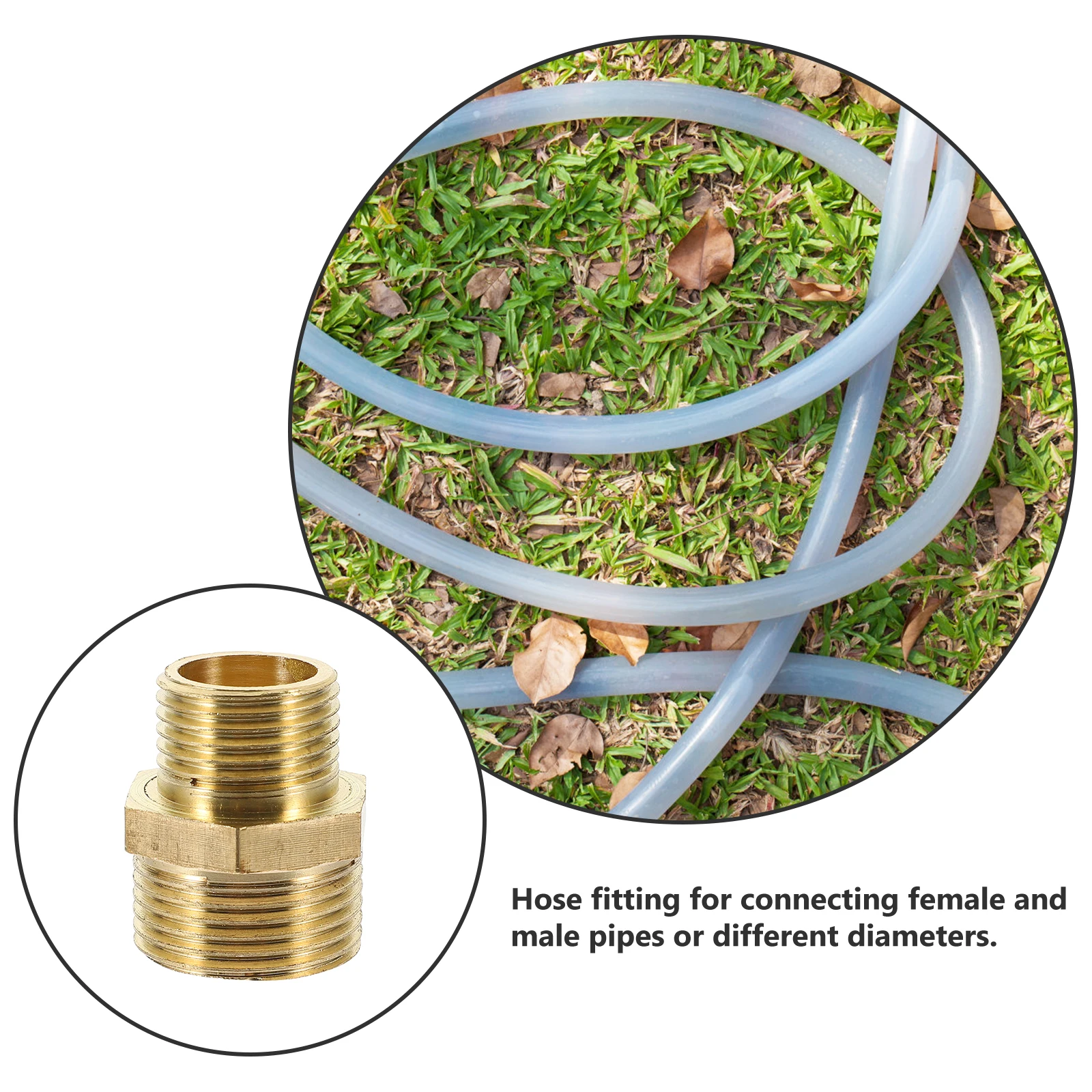 

4pcs Adapter 1/2 Inch To 3/4 Inch Garden Hose Quick Connect Fitting High Grade Steel Threaded Connector For Water Pipe Coupling