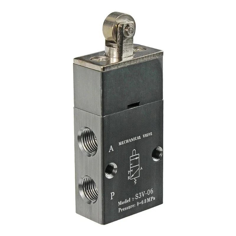 Two Position Three Way Vertical Roller Type Mechanical Valve S3V-M5 S3V-06 S3V-08 Pneumatic Control Valve