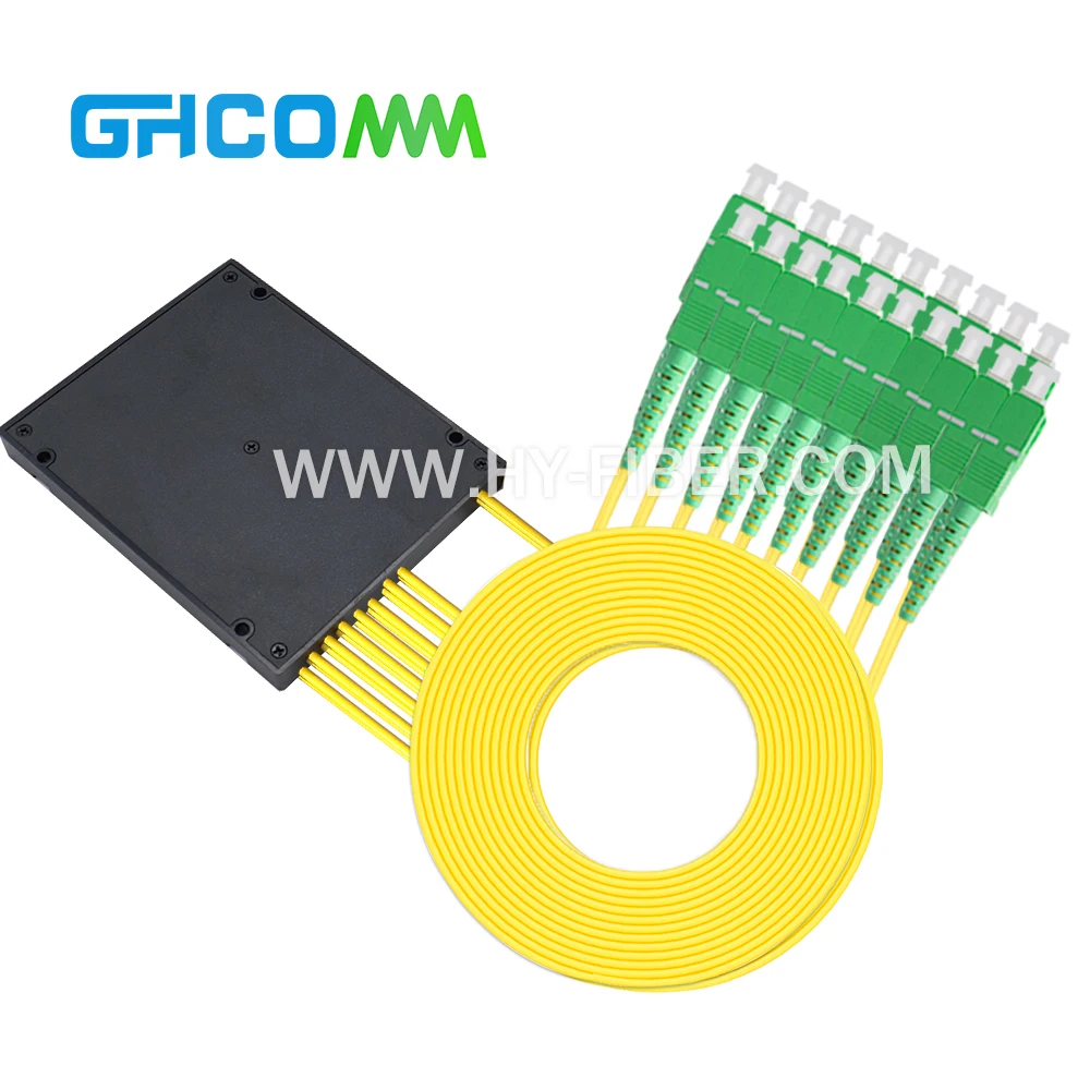 6CH to 8CH Dual Fiber 100GHz DWDM MUX/DEMUX Module ABS Enclosure Box, Bidirectional TX RX 1M 2.0mm Fiber Pigtail Cable