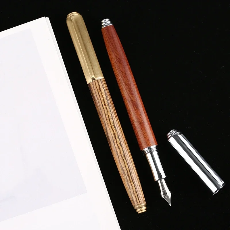 Majohn Fengshang Fountain Pen Wood Copper cap Extra Fine 0.38mm Office School Supplie Writing Smooth Portable Ink Pen Stationery