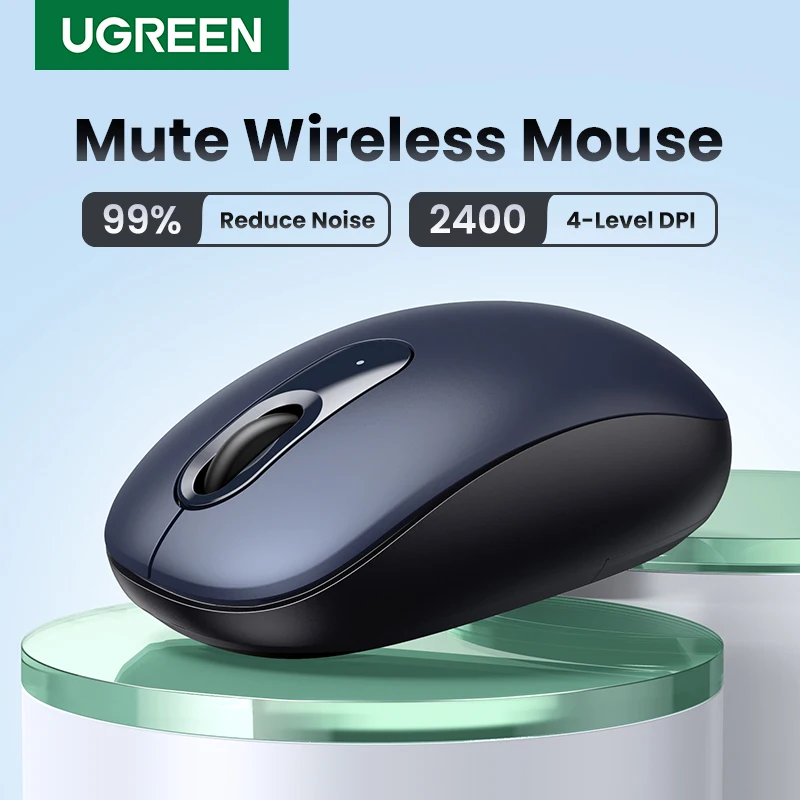 UGREEN Mouse Wireless Ergonomic Shape Silent Click 2400 DPI For MacBook Tablet Computer Laptop PC Mice Quiet 2.4G Wireless Mouse