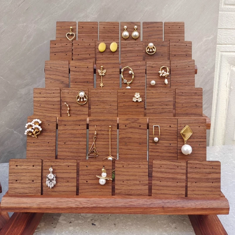 

FAS Walnut Earring Display Stand Manual Jewelry Accessories Solid Wood Earrings Storage Stands for Women Jewelry Packaging