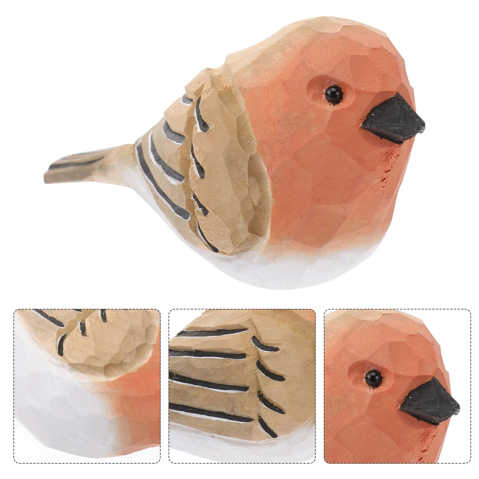 

Cute Yellow Wooden Bird Figurine, Handcrafted Little Fat Bird Tabletop Ornament, for Kids Play & Home Decor, Children Room Gift