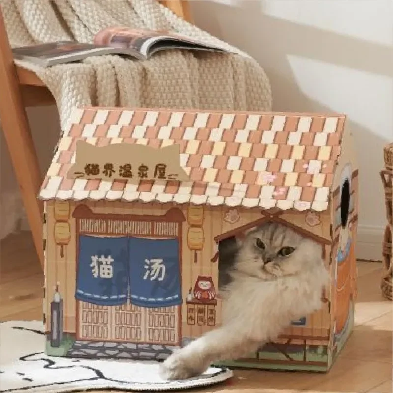 

Pet Household Commercial Street Scratching Climbing Board Cat Cottage Does Not Hurt The Nail Multi-Layer Cardboard Private Space