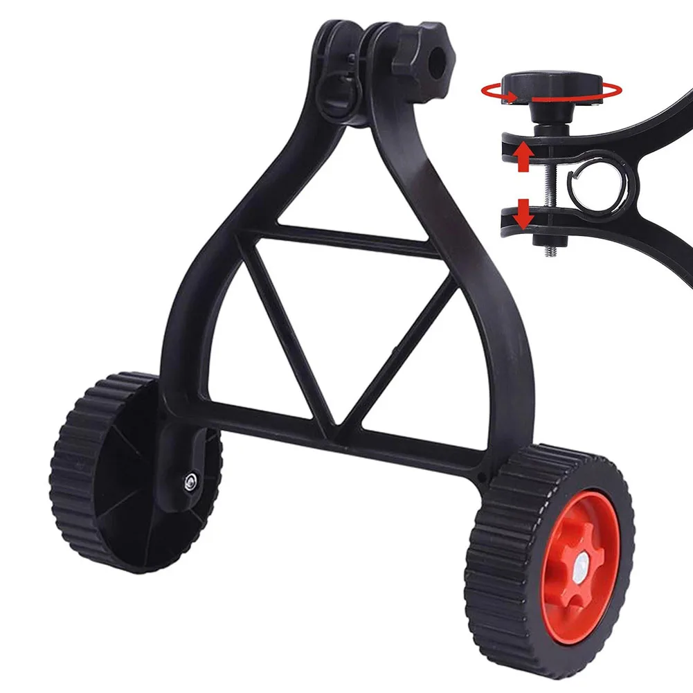 Adjustable String Trimmer Support Wheel Auxiliary Straight Roller For Grass Cutter Mower Attachment Garden Lawn Care Tool Black