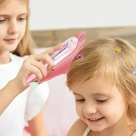 Brinquedos para meninas beleza moda reutilizável cabelo diamantes bling glitter cabelo jóia broca brinquedos interativos headwear acessórios presentes