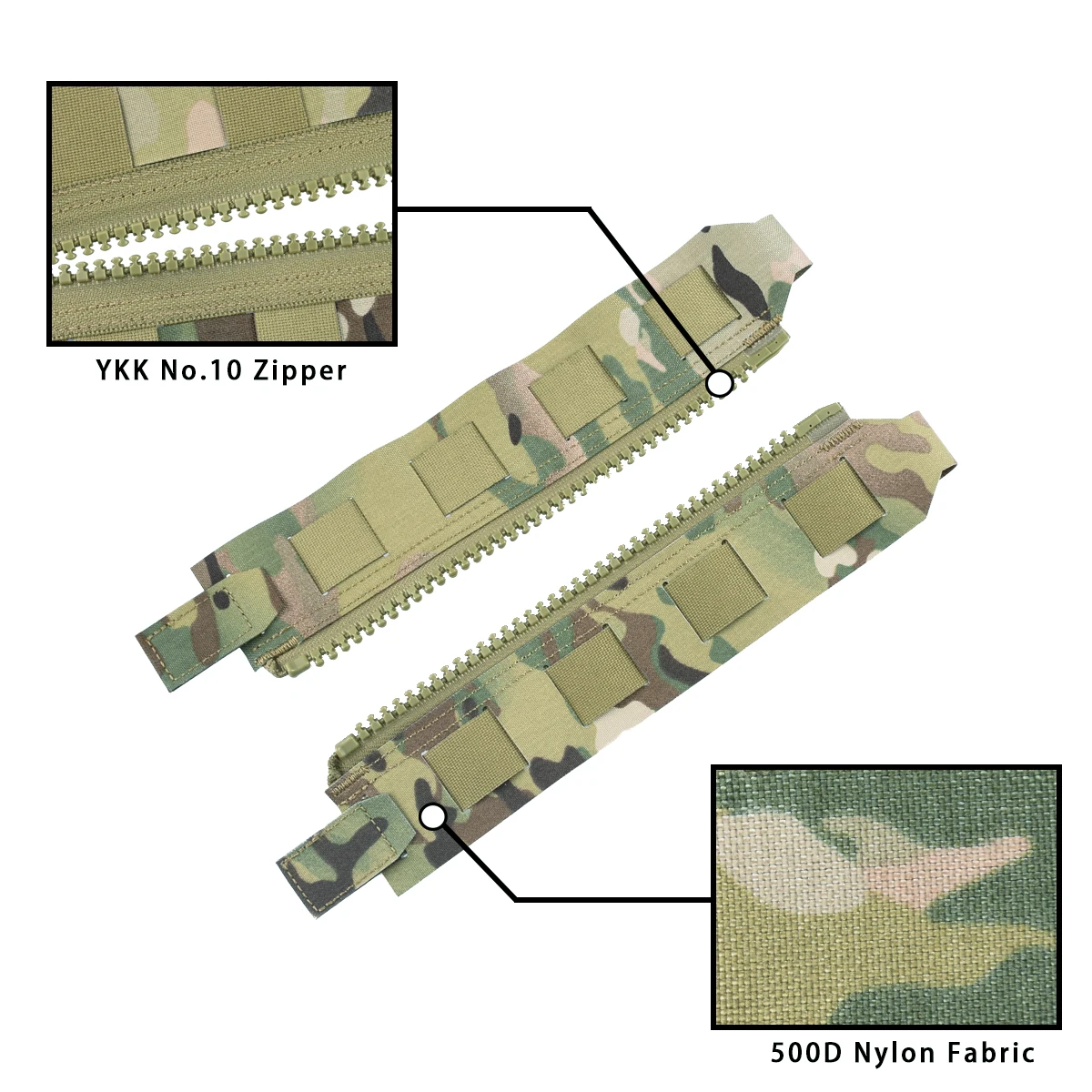 戦術的なバックパネルジッパー MOLLE アダプター 500D ナイロン軽量多用途リアパックプレートキャリア 3950 戦術ギア 2 個