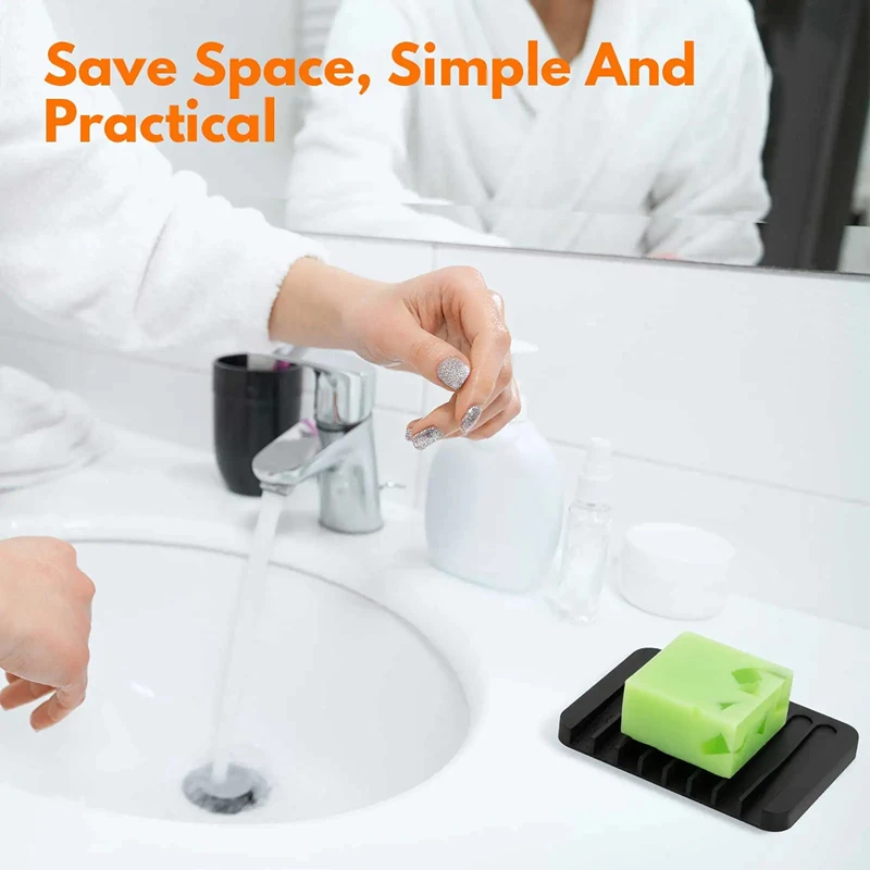 Creative New Product Silicone Soap Drain Box Silicone Storage Box Drain Pad Kitchen Sink Shelf Countertop Non-slip Shelf 1-Pack