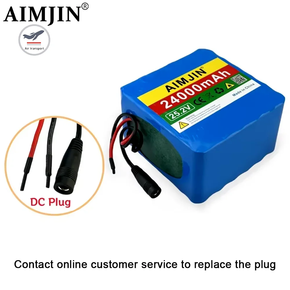 

Новый аккумуляторный блок 18650 6S6P 2026 года, 25.2В 24000мАч, литиевая батарея большой емкости для электровелосипедов и самокатов