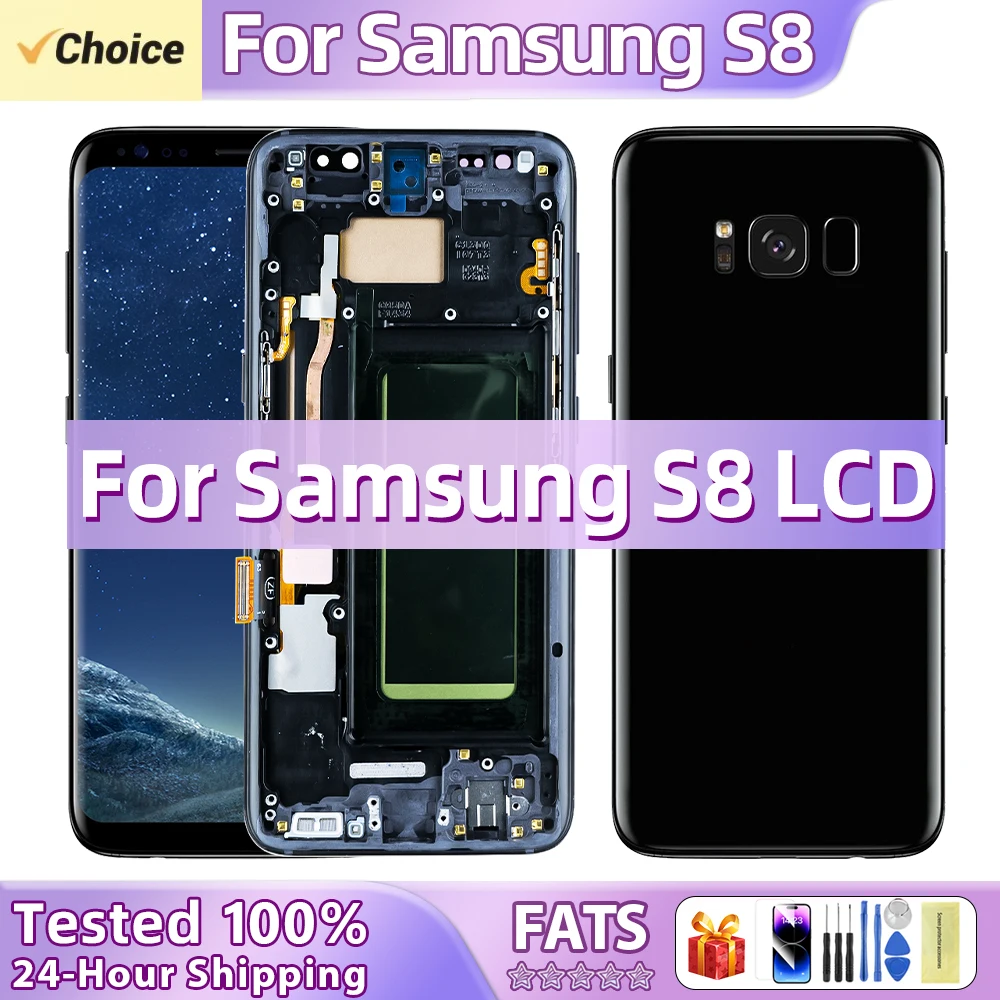 100% Tested New TFT S8 LCD For Samsung S8 Display G950 G950F SM-G950FD For Samsung S8 display Touch Screen Digitizer With Frame