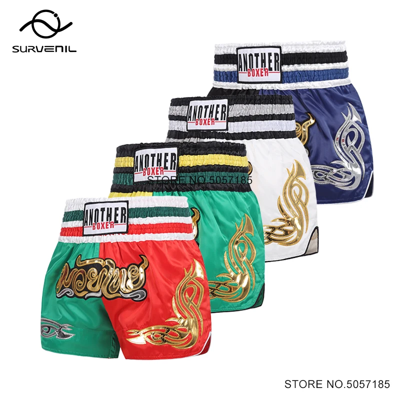 

Muay Thai Shorts Premium Thai Boxing Shorts Child Embroidery Martial Arts Grappling Cage MMA Fighting Kickboxing Pants Men Women