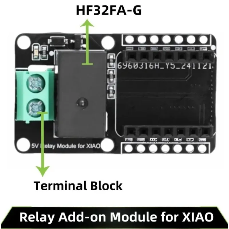Relay Add-on Module for Mini ESP32/SAMD Dev Boards, HF32FA-G 10A/250VAC