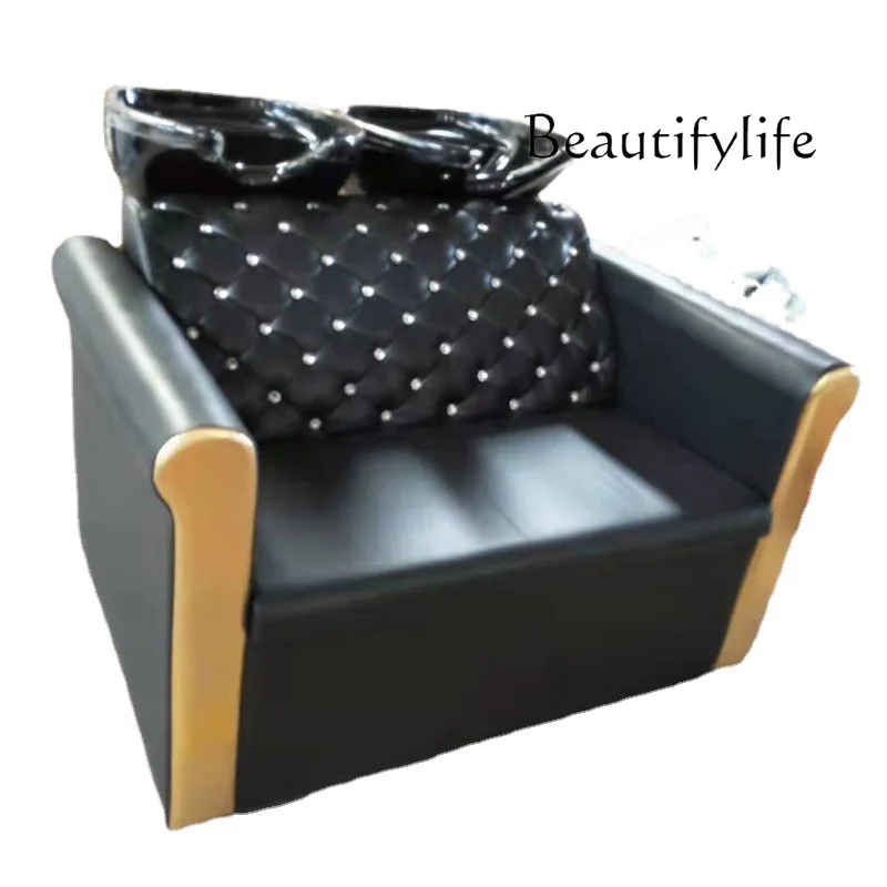 

Hair salon shampoo bed Barber shop Double shampoo sofa flush bed Simple seated hair salon wash