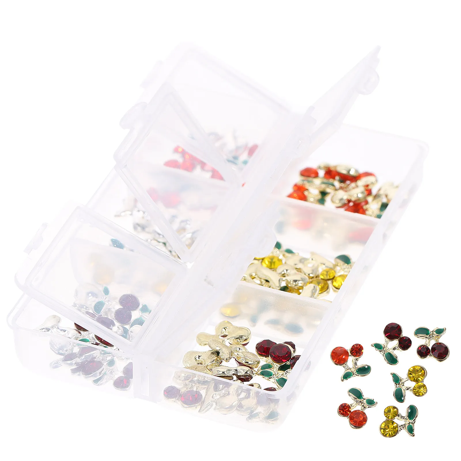 

60Pcs Cherry Nail Rhinestones Charms Crystals Studs Lightweight Decorations for Nail Art DIY Crafts Phone Cases Scrapbooking