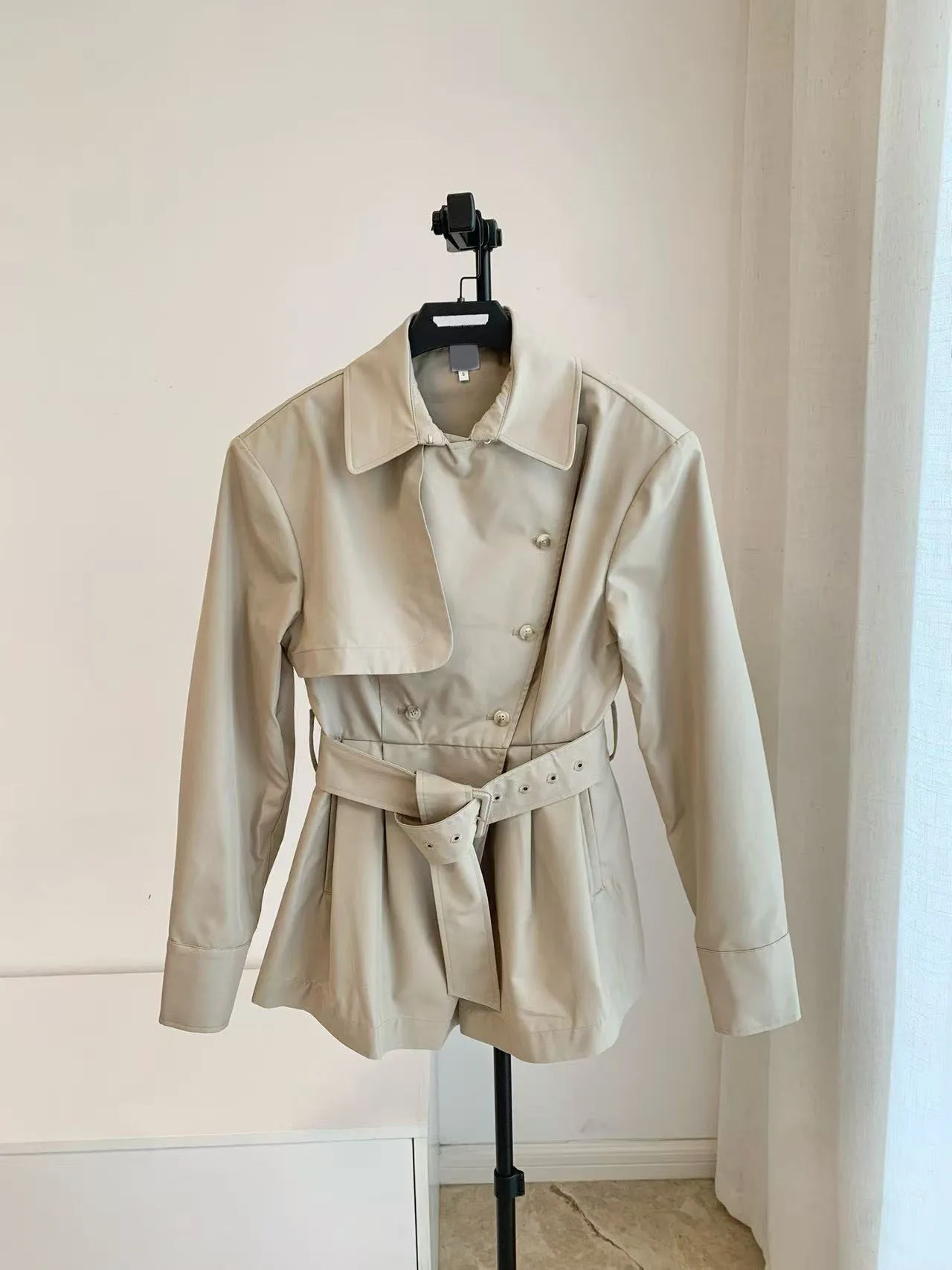 

Женский хлопковый цельный костюм, ветровка, высокое качество, модный повседневный костюм с поясом, отложной воротник, длинный рукав, осенний новый стиль