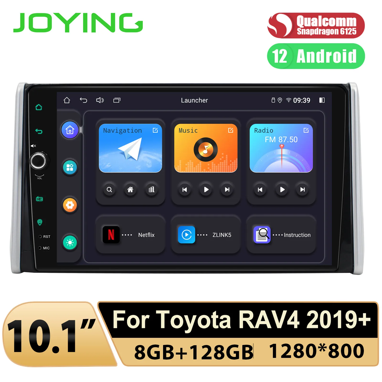 

JOYING Plug and play 10,1 "Android автомобильный радиоприемник, мультимедийный плеер для Toyota RAV4 2019 + с Carplay Android, автомобильный беспроводной