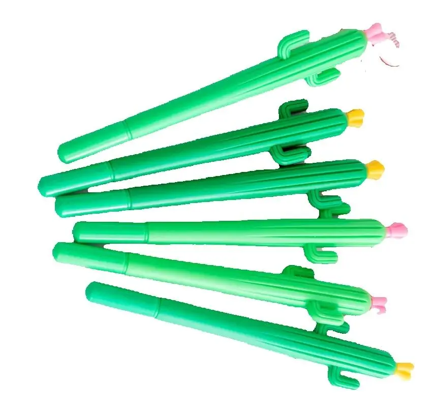 

12 pcs Wholesale Creative Flowering Cactus Styling Creative Gel Pen Black Student Stationery Gel Pens Wholesale Prizes and Gifts