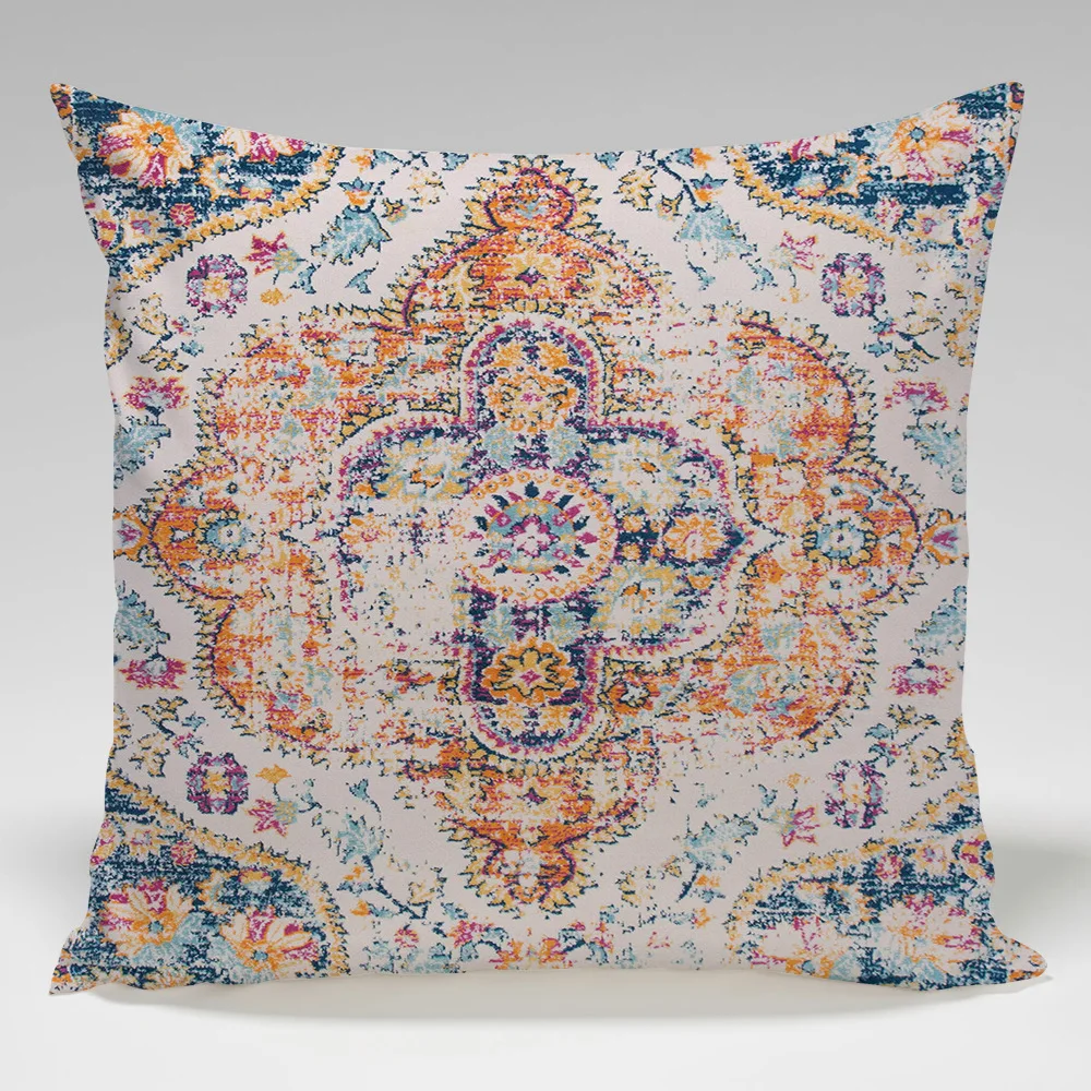 New Persian Style Ethnic Geometric Cushions Case Luxury Thick Plush Throw Pillows Case Vintage Sofa Couch Bed Decorative Pillows